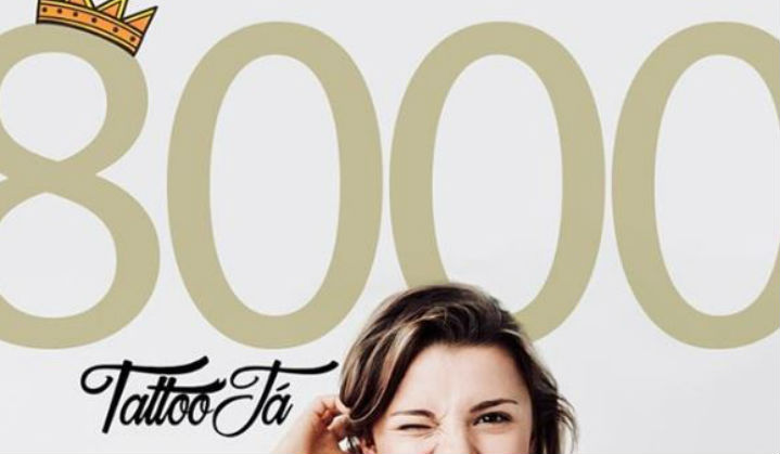 8000 Seguidores no Instagram do Tattoo Ja - Obrigado a Todos