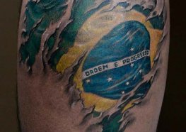 Brasil Acima de Tudo Tatuagem na Pele de Todos