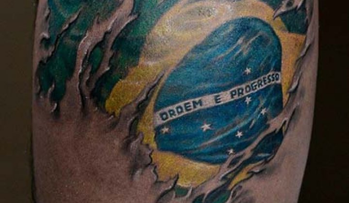 Brasil Acima de Tudo Tatuagem na Pele de Todos
