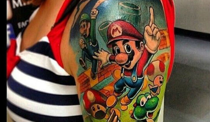 Tatuagens do Super Mario Um ícone dos Games