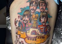 Tatuagens Lindas do Yellow Submarine dos Beatles