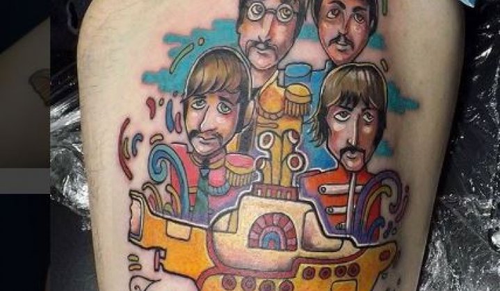 Tatuagens Lindas do Yellow Submarine dos Beatles